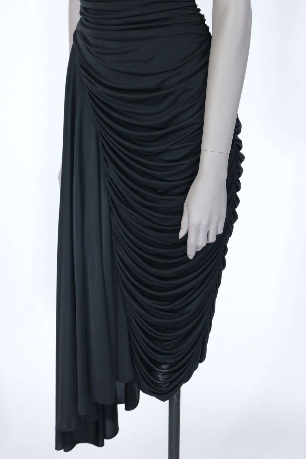 80s Casadei Draped Asymmetric Sheath Dress | Floria Vintage